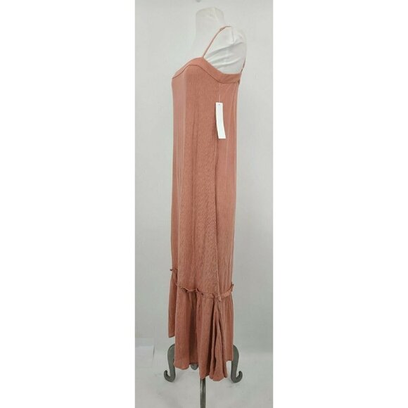 New Flynn Skye Margo Pink Crinkle Dress Womens XS Rayon Spaghetti Straps - Picture 4 of 8
